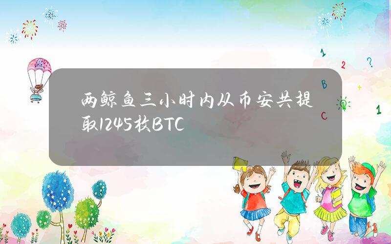 两鲸鱼三小时内从币安共提取1245枚BTC