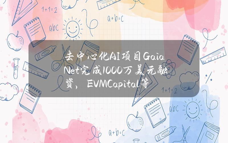 去中心化AI项目GaiaNet完成1000万美元融资，EVMCapital等参投