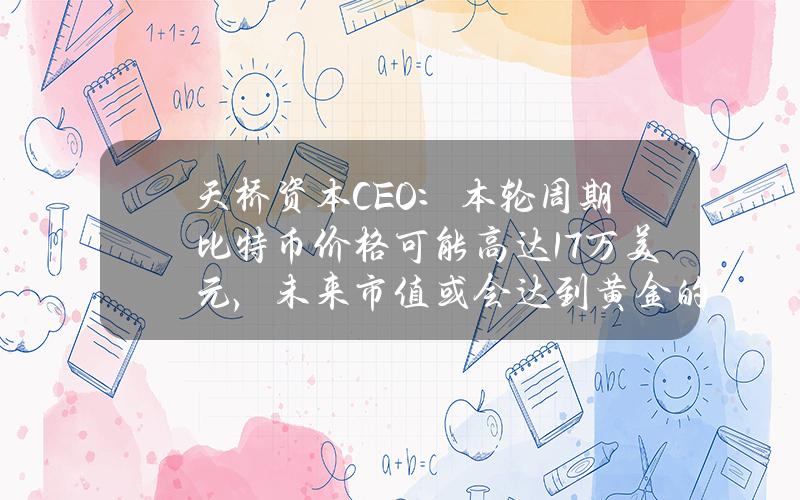 天桥资本CEO：本轮周期比特币价格可能高达17万美元，未来市值或会达到黄金的一半