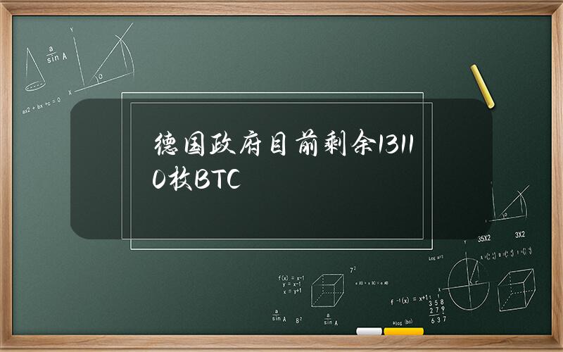 德国政府目前剩余13110枚BTC