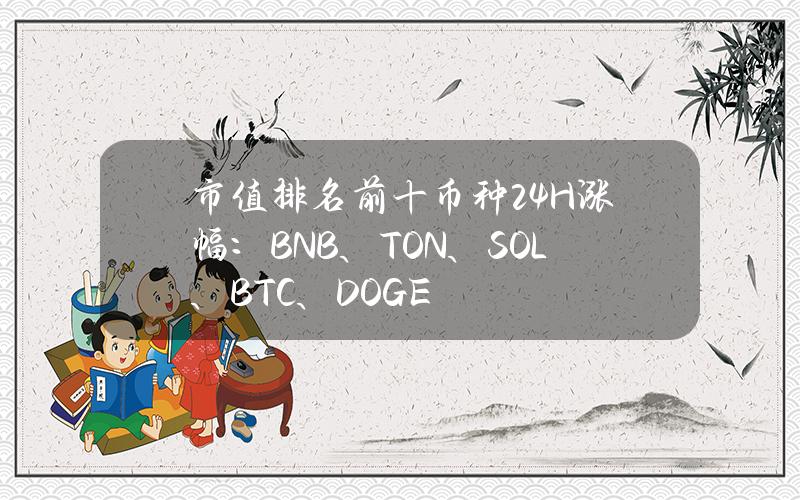 市值排名前十币种24H涨幅：BNB、TON、SOL、BTC、DOGE