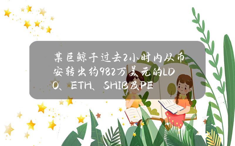 某巨鲸于过去2小时内从币安转出约982万美元的LDO、ETH、SHIB及PENDLE