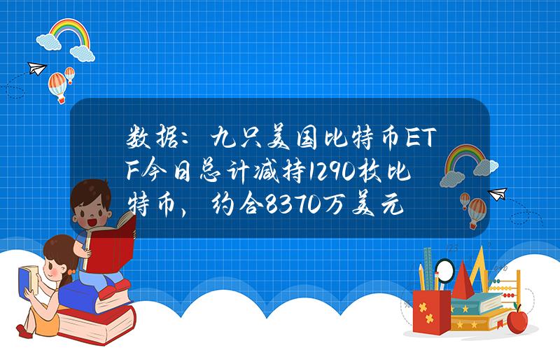 数据：九只美国比特币ETF今日总计减持1290枚比特币，约合8370万美元