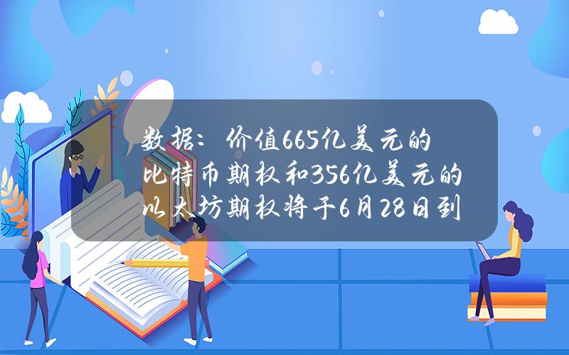 数据：价值66.5亿美元的比特币期权和35.6亿美元的以太坊期权将于6月28日到期交割