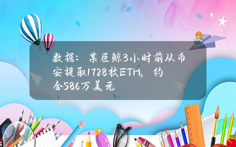 数据：某巨鲸3小时前从币安提取1728枚ETH，约合586万美元