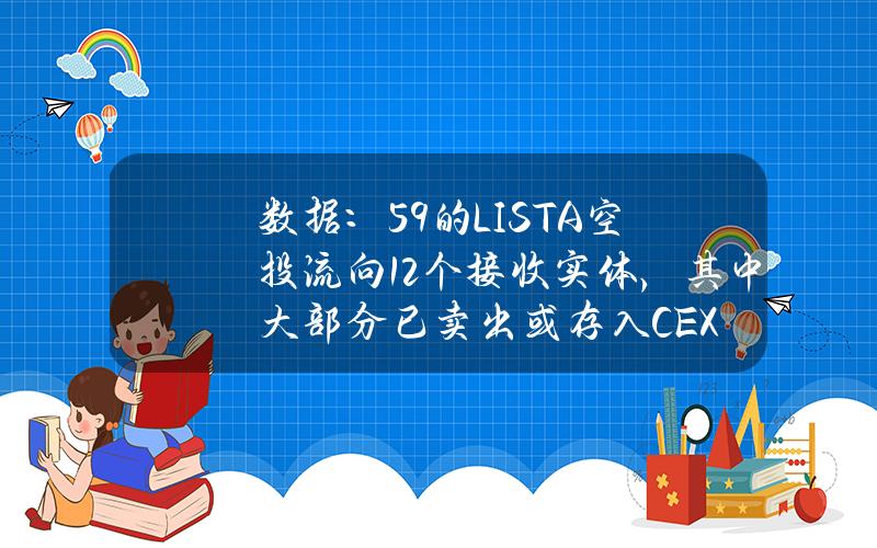 数据：59%的LISTA空投流向12个接收实体，其中大部分已卖出或存入CEX