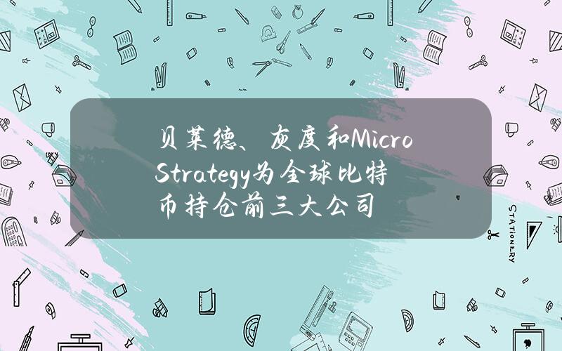 贝莱德、灰度和MicroStrategy为全球比特币持仓前三大公司