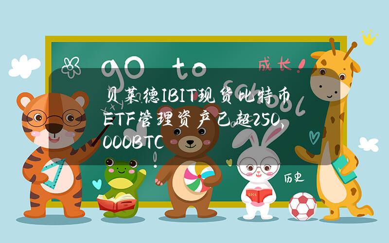 贝莱德IBIT现货比特币ETF管理资产已超250,000BTC