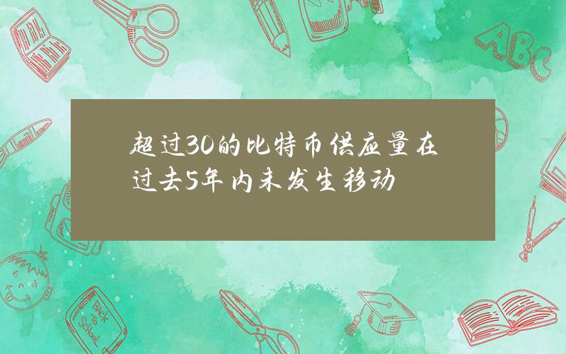 超过30%的比特币供应量在过去5年内未发生移动