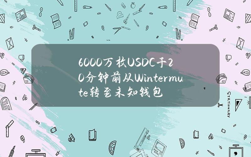 6000万枚USDC于20分钟前从Wintermute转至未知钱包