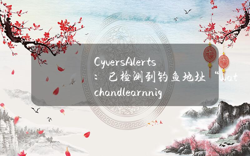 CyversAlerts：已检测到钓鱼地址“watchandlearnniggaz.eth”，该地址已盗取约270万美元