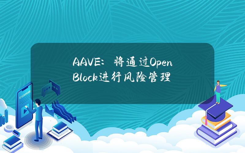 AAVE：将通过OpenBlock进行风险管理