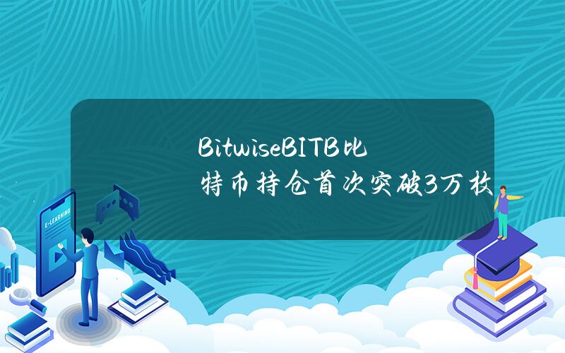 BitwiseBITB比特币持仓首次突破3万枚