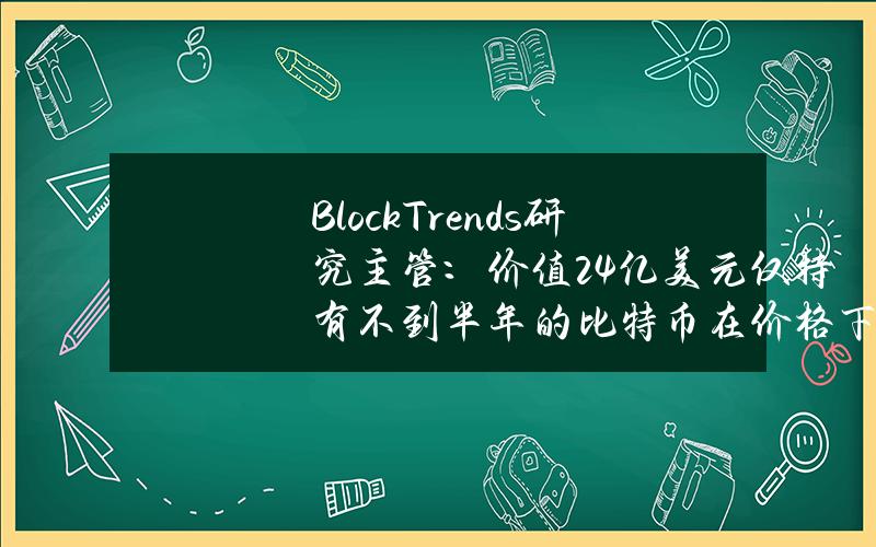 BlockTrends研究主管：价值24亿美元仅持有不到半年的比特币在价格下跌期间被转移