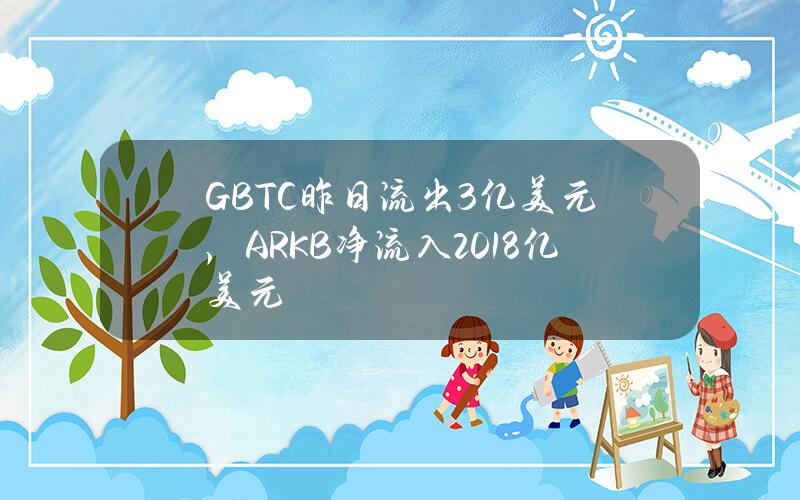 GBTC昨日流出3亿美元，ARKB净流入2.018亿美元