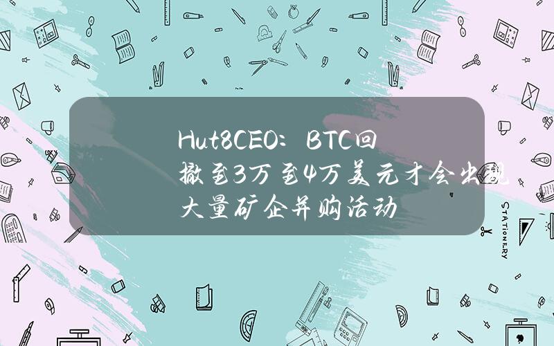 Hut8CEO：BTC回撤至3万至4万美元才会出现大量矿企并购活动