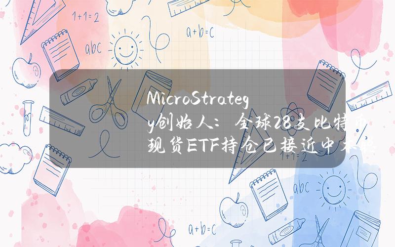 MicroStrategy创始人：全球28支比特币现货ETF持仓已接近中本聪地址